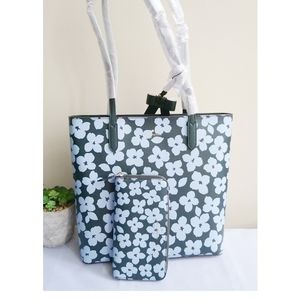 COPY--Kate Spade Brynn Graphic Blooms printed tote&Large continental wallet NWT